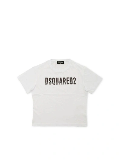 Shop Dsquared2 Sequin Logo T-shirt In White