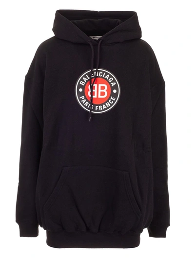 Shop Balenciaga Sweatshirt With Bb Print In Black