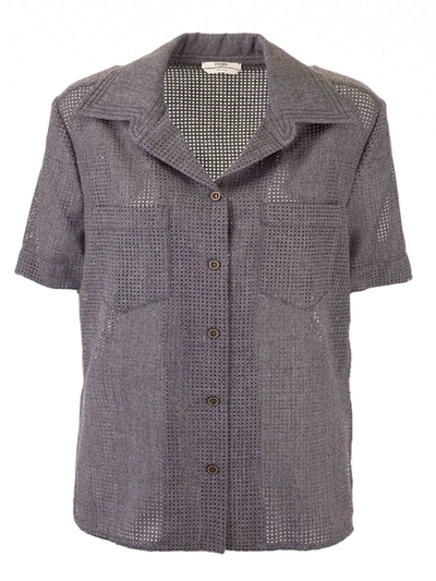 Shop Fendi Drilled Shirt In Gray In Grey