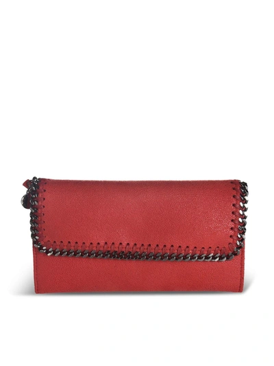 Shop Stella Mccartney Falabella Continental Wallet In Red