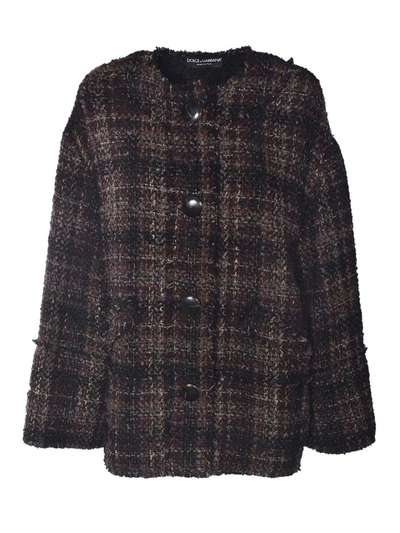 Shop Dolce & Gabbana Multicolor Tweed Jacket In Multicolour