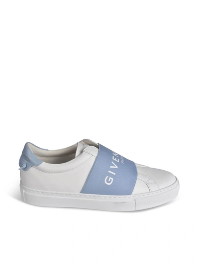 Shop Givenchy Leather Sneakers Featuring Elastic Band In White