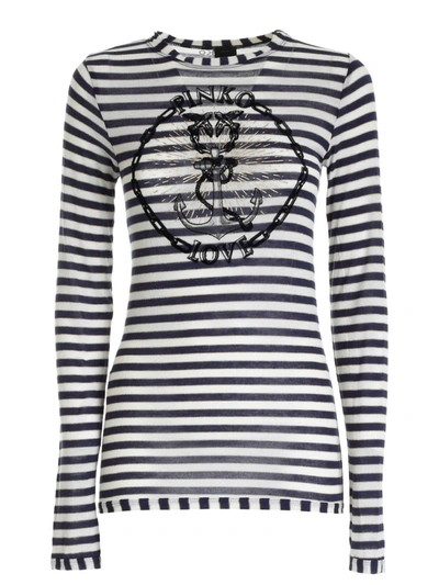 Shop Pinko Fiorenzo T-shirt In Blue And White
