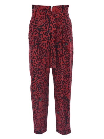 Shop Red Valentino Animalier Jogging Pants In Red And Black