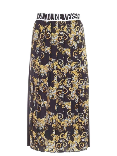 Shop Versace Jeans Couture Baroque Printed Skirt In Black