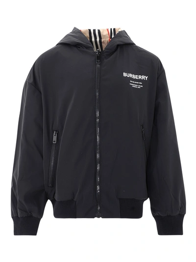 Shop Burberry Reversible Cotton Sweatshirt In Black