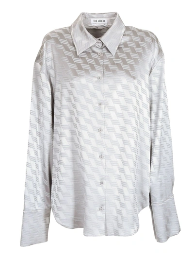 Shop Attico Milla Monogram Shirt In Ice-colored In Grey