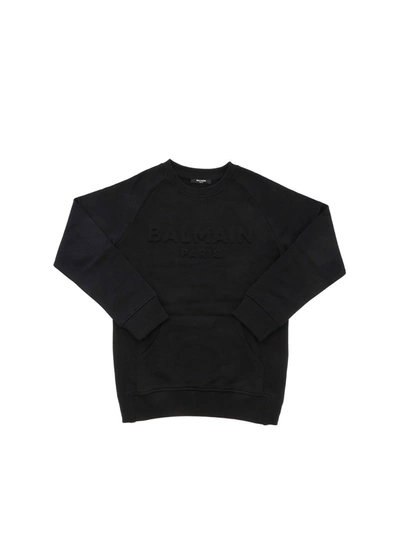 Shop Balmain 3d Logo Sweatshirt In Black