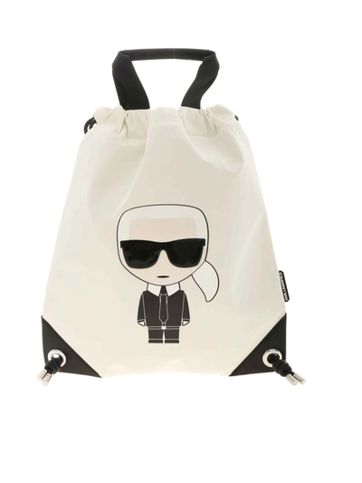 Shop Karl Lagerfeld Kikonik Backpack In White