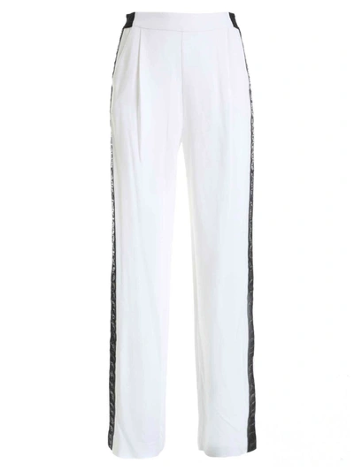 Shop Karl Lagerfeld Wlogo Tape Cady Pants In White