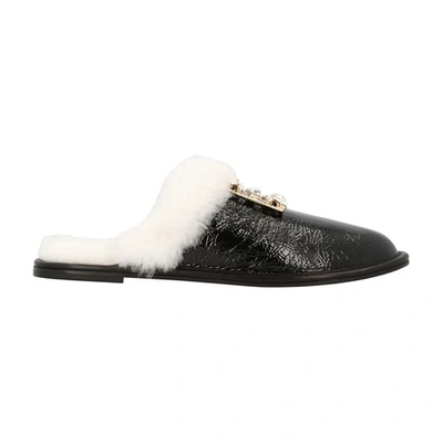 Shop Roger Vivier Hotel Vivier Mules In B999 Nero B016 Stucco Ch