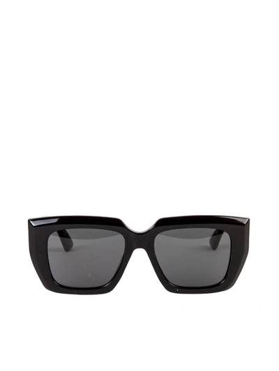 Shop Bottega Veneta Black And Gray Sunglasses