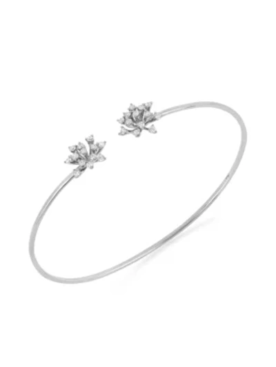 Shop Hueb Luminus 18k White Gold & Diamond Open Bangle Bracelet