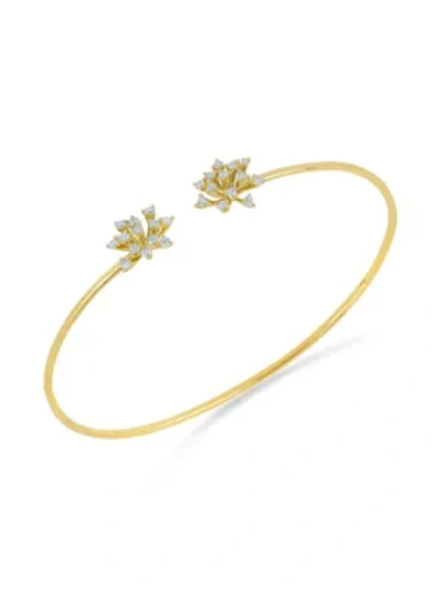 Shop Hueb Luminus 18k Yellow Gold & Diamond Open Bangle Bracelet