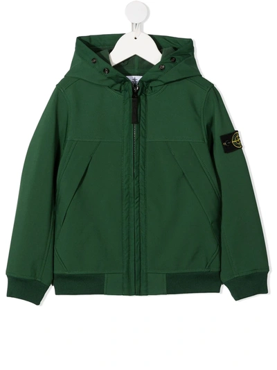 Shop Stone Island Junior Logo Patch Jacket In Green