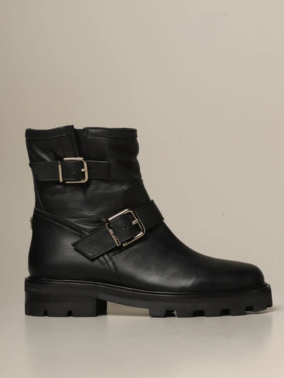 Shop Jimmy Choo Leather Boots In Black