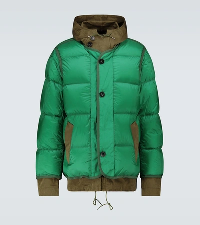 Shop Sacai Ten C Nylon Padded Jacket In Green