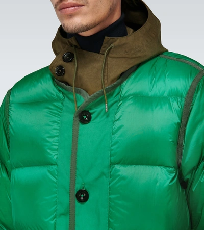 Shop Sacai Ten C Nylon Padded Jacket In Green