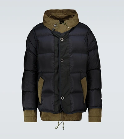 Shop Sacai Ten C Nylon Padded Jacket In Blue