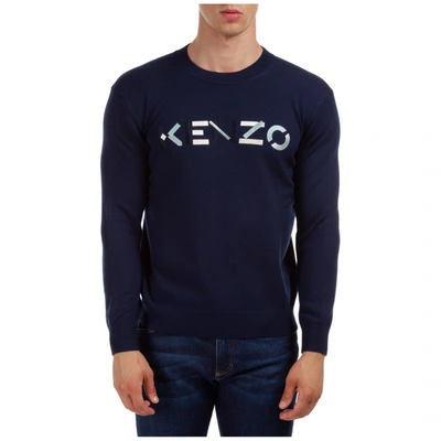 Shop Kenzo Men's Crew Neck Neckline Jumper Sweater Pullover In Blue
