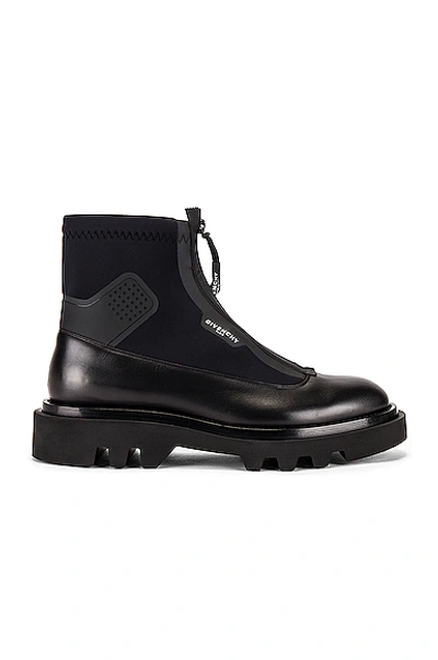 Shop Givenchy Combat Boot With Zip In Black