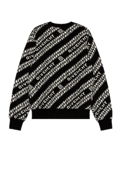 Shop Givenchy Chain Crew Neck Sweater In Black & White