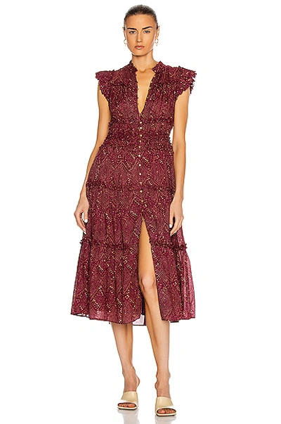 Shop Ulla Johnson Rosalind Dress In Mulberry Diamond