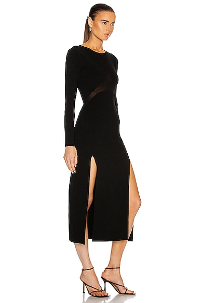 Shop Dion Lee Hosiery Shadow Long Sleeve Dress In Black
