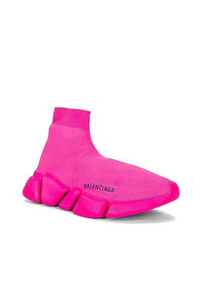 Shop Balenciaga Speed 2 Low Top Sneakers In Neon Pink