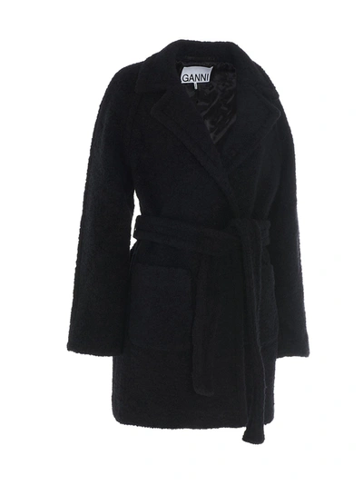 Shop Ganni Women's Black Outerwear Jacket