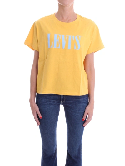 Shop Levi's Women's Yellow Cotton T-shirt