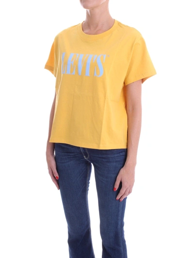 Shop Levi's Women's Yellow Cotton T-shirt