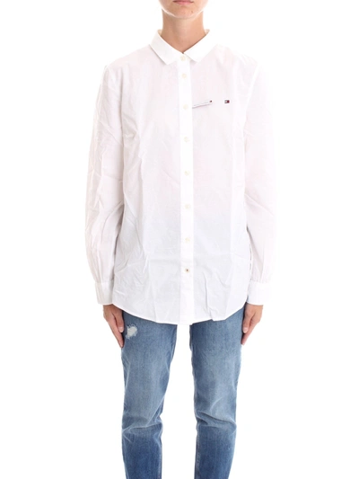 Shop Tommy Hilfiger Women's White Cotton Shirt