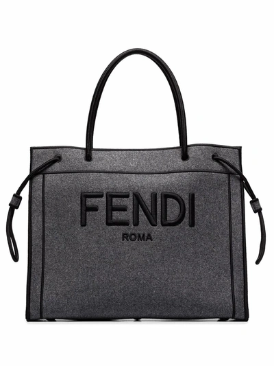 Shop Fendi Women's Grey Polyester Handbag