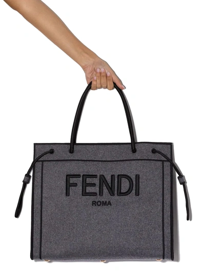 Shop Fendi Women's Grey Polyester Handbag