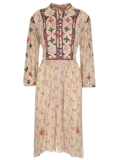 Shop Isabel Marant Étoile Women's Beige Cotton Dress