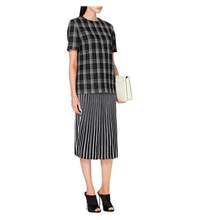Shop Proenza Schouler Monochrome Pleated Skirt In Blackwhite