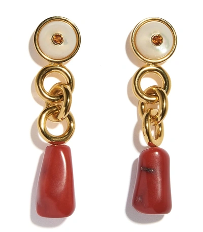 Shop Lizzie Fortunato Eden Earrings In Red