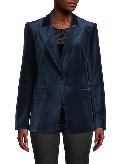 Shop Kobi Halperin Clara Velvet Blazer In Green