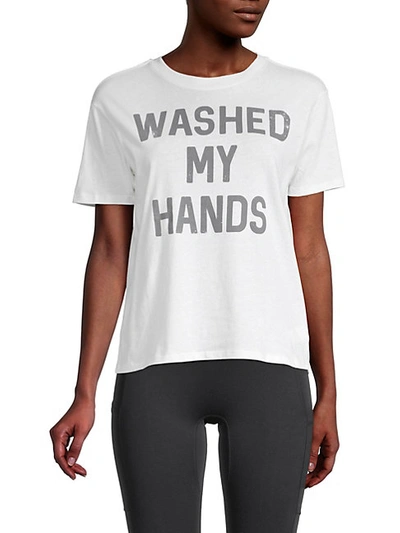 Shop David Lerner Washed My Hands T-shirt In Vintage White