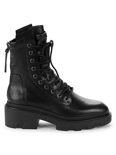 Shop Ash Women's Maddox Platform Moto Boots In Black