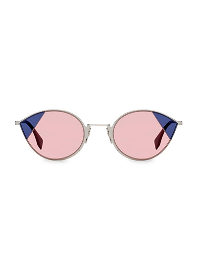 Shop Fendi Women's 51mm Cat Eye Sunglasses In Silver Yellow