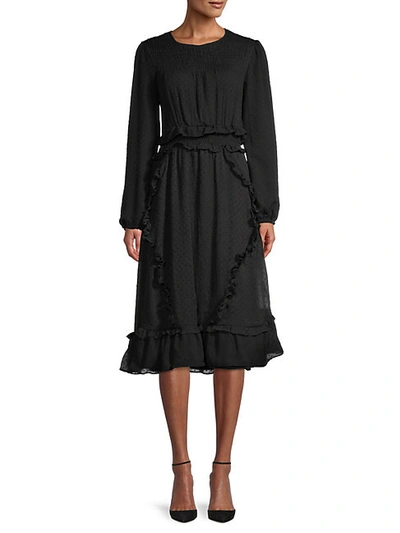 Shop Walter Baker Ariella Dotted Blouson Dress In Black