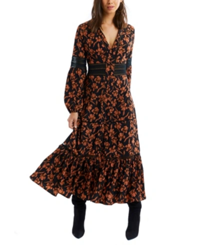 Shop Allison New York Women's Floral Lace Insert Maxi Dress In Multi