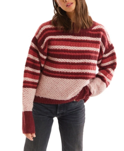 Shop Allison New York Women's Cable Knit Pullover In Red