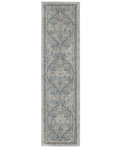 Karastan Euphoria Galway Willow Grey 2'4" X 7'10" Runner Rug In Grey