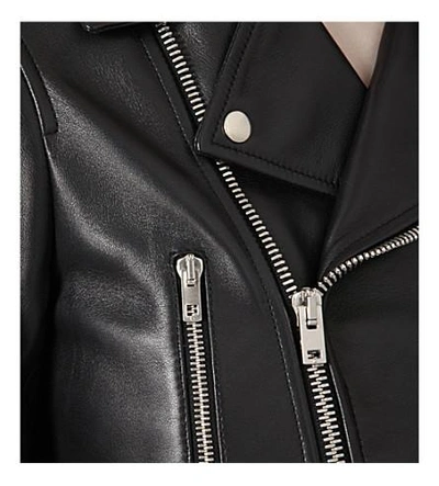 Shop Joseph Ryder Biker Leather Jacket In 010 Black