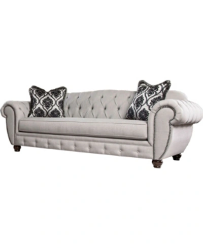 Shop Furniture Of America Vaeda Upholstered Sofa In Gray