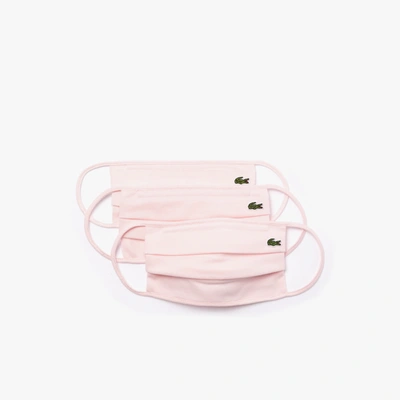 Shop Lacoste Unisex L.12.12 Face Masks 3-pack - 6 - M In Pink