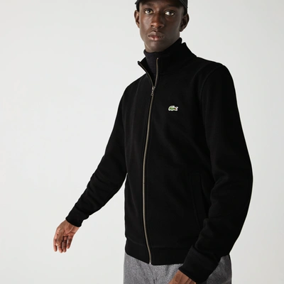 Lacoste Men's Zippered Stand-up Collar Piqué Fleece Jacket - 4xl - 9 In  Black | ModeSens